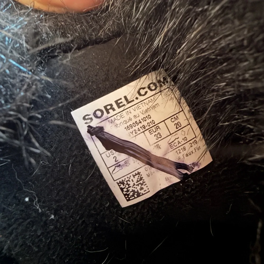 Sorel Black and Pink Fur-Lined Winter Boots